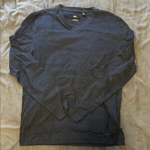 Hugo Boss Dark Blue Long Sleeve V-Neck Shirt